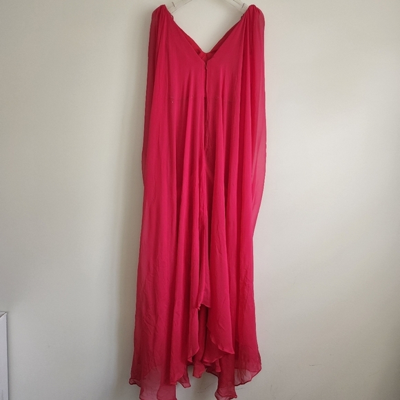 MARCHESA Notte 100% silk gown dress fuchsia pink sz 0 - Picture 5 of 8